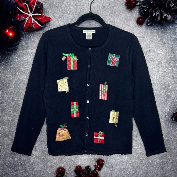 Vintage Cambridge Dry Goods Christmas Button Up Grandmacore Sweater Size Small - Picture 7 of 7